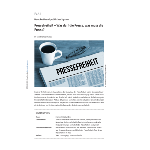 Pressefreiheit - Unterrichtseinheit Berufsschule