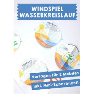 Wasserkreislauf-Windspiel Bastelvorlagen