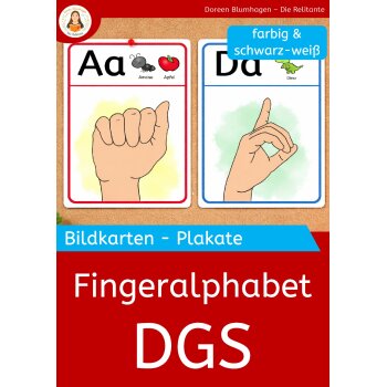 Fingeralphabet Gebärdensprache - Bildkarten und Postervorlagen