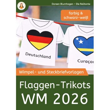 Fußball-WM26 Flaggen und Trikots - Steckbriefe und Wimpel
