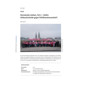 Helfen Volksentscheide gegen Politikverdrossenheit?...