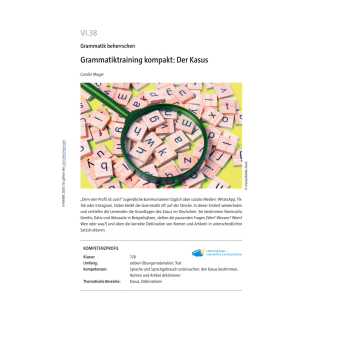 Grammatiktraining kompakt Kl. 7/8 - Der Kasus