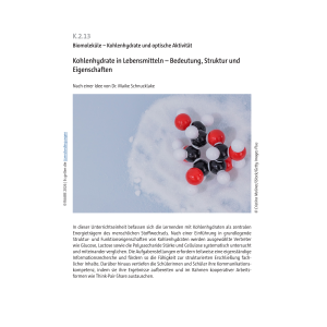 Kohlenhydrate in Lebensmitteln - Chemie SEK II