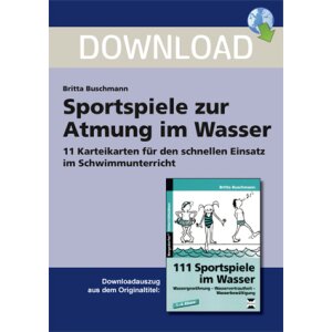 Sportspiele zur Atmung im Wasser - 11 Karteikarten...