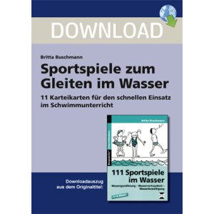 Sportspiele zum Gleiten im Wasser - 11 Karteikarten...