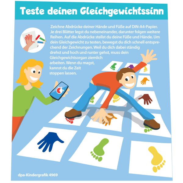 Teste deinen Gleichgewichtssinn - Kindergrafik