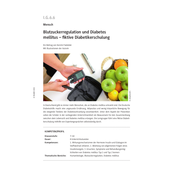 Blutzuckerregulation und Diabetes mellitus - fiktive Diabetikerschulung