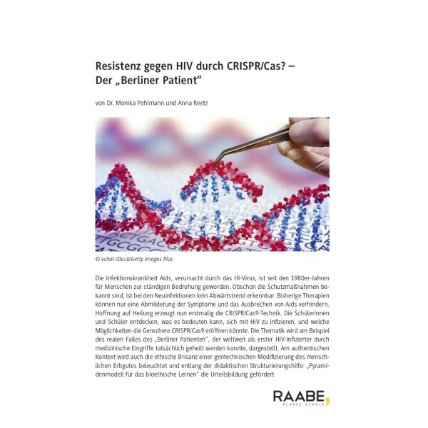Resistenz gegen HIV durch CRISPR/Cas? Der "Berliner Patient"