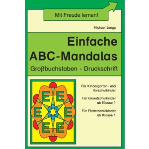 Einfache ABC-Mandalas. Großbuchstaben - Druckschrift
