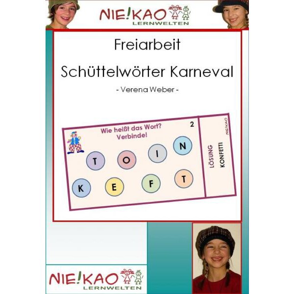 Freiarbeit - Schüttelwörter Karneval