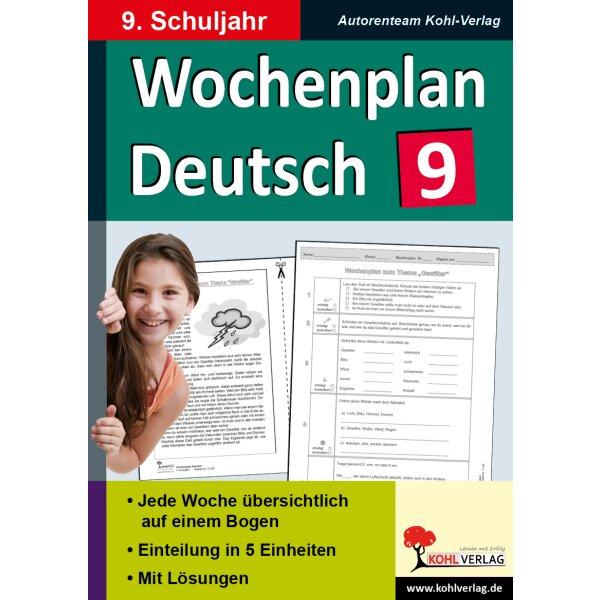 Wochenplan Deutsch - 9. Schuljahr