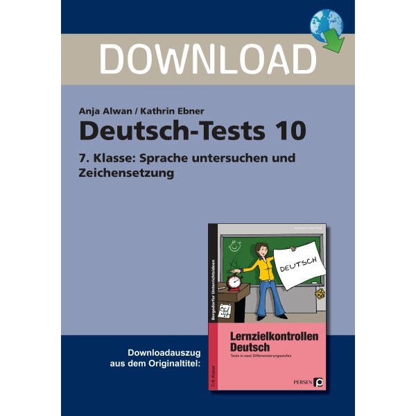 Deutsch-Tests: Sprache untersuchen und Zeichensetzung Klasse 7