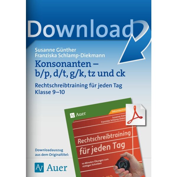 Konsonanten b/p, d/t, g/k, tz und ck -Kl. 9/10