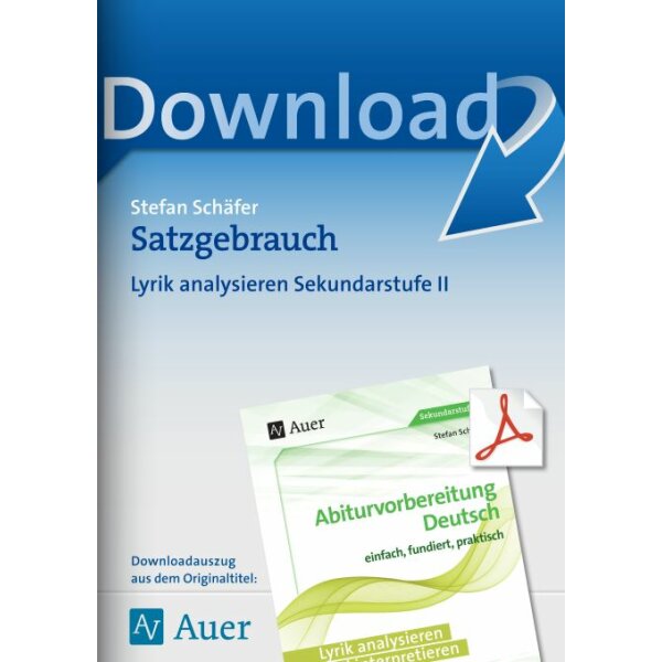 Satzgebrauch - Lyrik analysieren Sek II