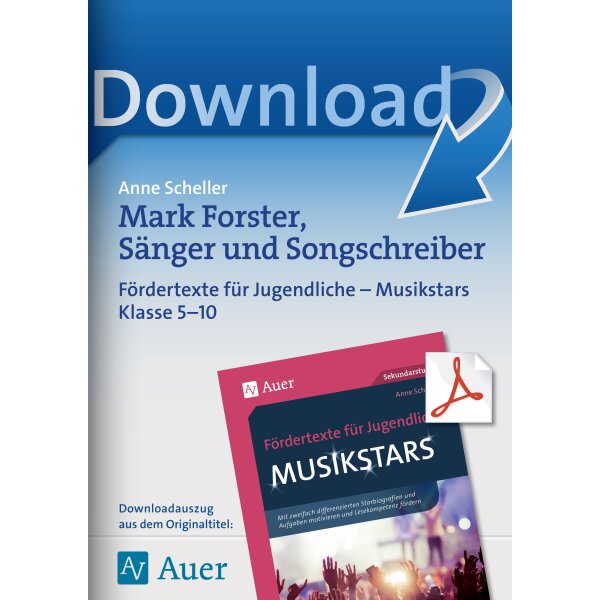 Mark Forster - Fördertexte für Jugendliche