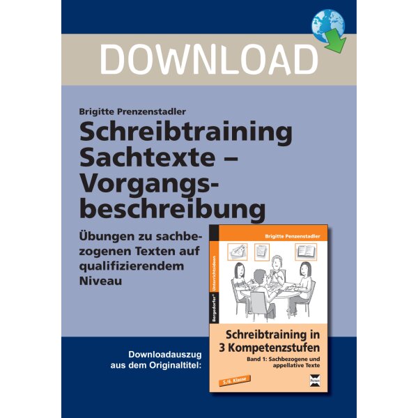 Vorgangsbeschreibung - Schreibtraining Sachtexte (Qualifizierende Übungen)