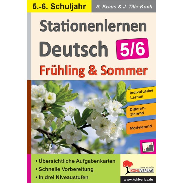 Stationenlernen Deutsch - Frühling und Sommer (Kl.5/6)