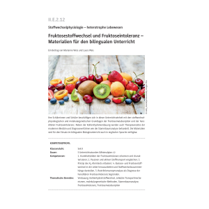 Fruktosestoffwechsel und Fruktoseintoleranz Sek II