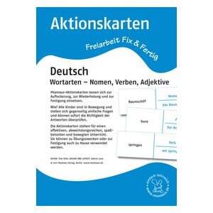 Aktionskarten: Wortarten (Nomen, Verben, Adjektive)