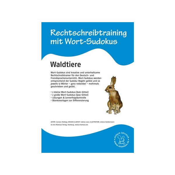 Rechtschreibtraining mit Wort-Sudokus: Waldtiere