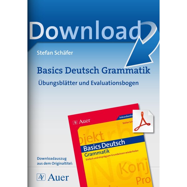 Basics Deutsch Grammatik -Übungsblätter und Evaluationsbogen