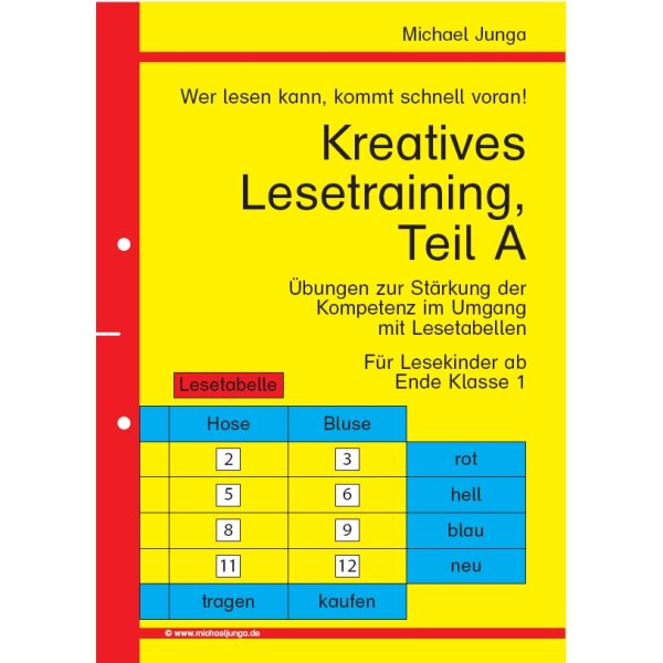 Kreatives Lesetraining, Teil A