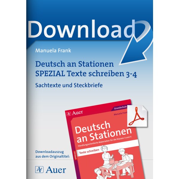 Sachtexte und Steckbriefe - Deutsch an Stationen Kl. 3/4