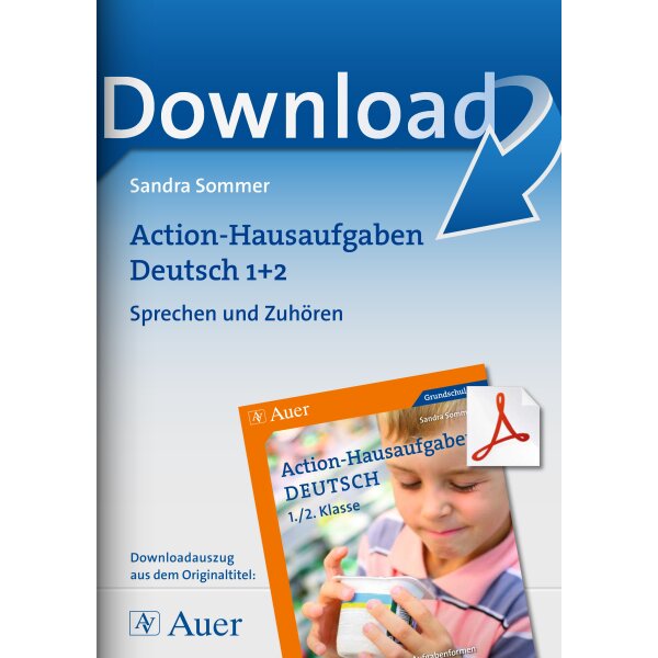 Sprechen und Zuhören: Action-Hausaufgaben Deutsch Klasse1+2