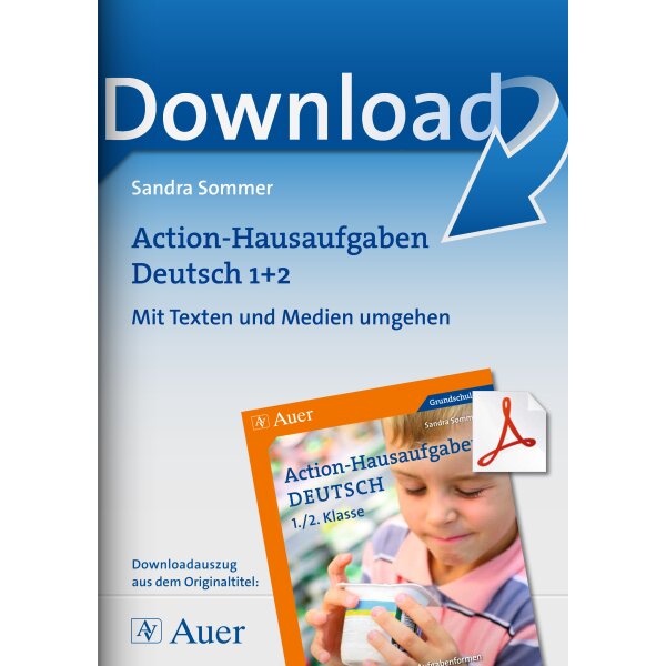 Mit Texten und Medien umgehen: Action-Hausaufgaben Deutsch Klasse1+2